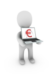 euro on screen laptop