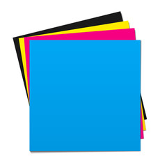 Colored sheets of paper on each other