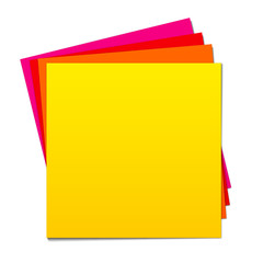 Colored sheets of paper on each other, yellow