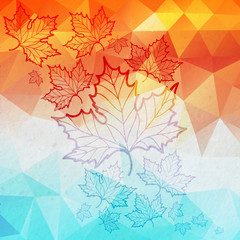 Abtract autumn background and mosaic maple leaves