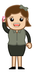 Talking on Phone - Cartoon Business Vector Illustrations
