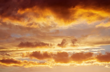 Sunset colorful sky. Beautiful orange sunset sky. Sky background