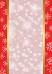winter red background with snowflakes