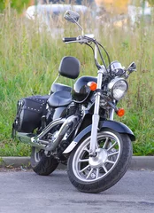 Photo sur Aluminium Moto Moto vintage debout solitaire