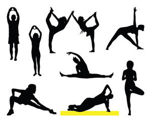 Silhouettes of fitness, vector