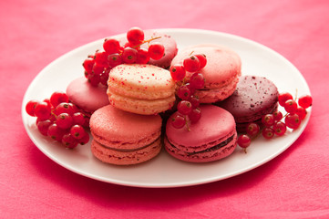 Fruit flavored macarons with the berries