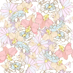 Gordijnen flowers pattern © aboard