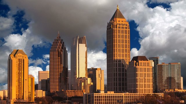 Atlanta Georgia with Time Lapse Clouds