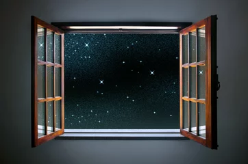 Selbstklebende Fototapete Nacht Sternenfenster