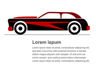 An illustration of sportier car graphic icon
