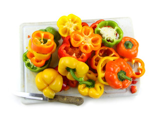 Cut bell peppers