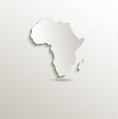Africa map card paper 3D blank