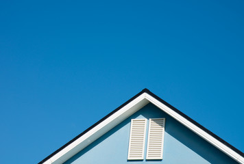 blue sky and the blue house