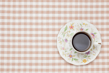 coffee on the table cloth