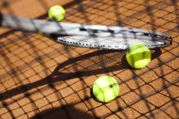 Tennis racket with tennis ball 