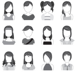 Silhouette women makeup and fashion icon collection set 2