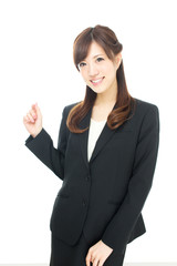 Beautiful asian businesswoman isolated on white background