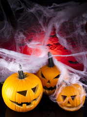  Halloween pumpkin Jack, spider web