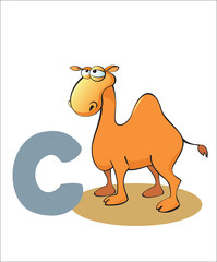 Cartoon Camel and letter C