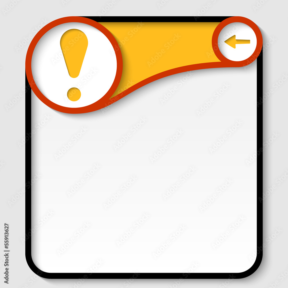 Poster abstract vector frames for text with exclamation mark and arrow