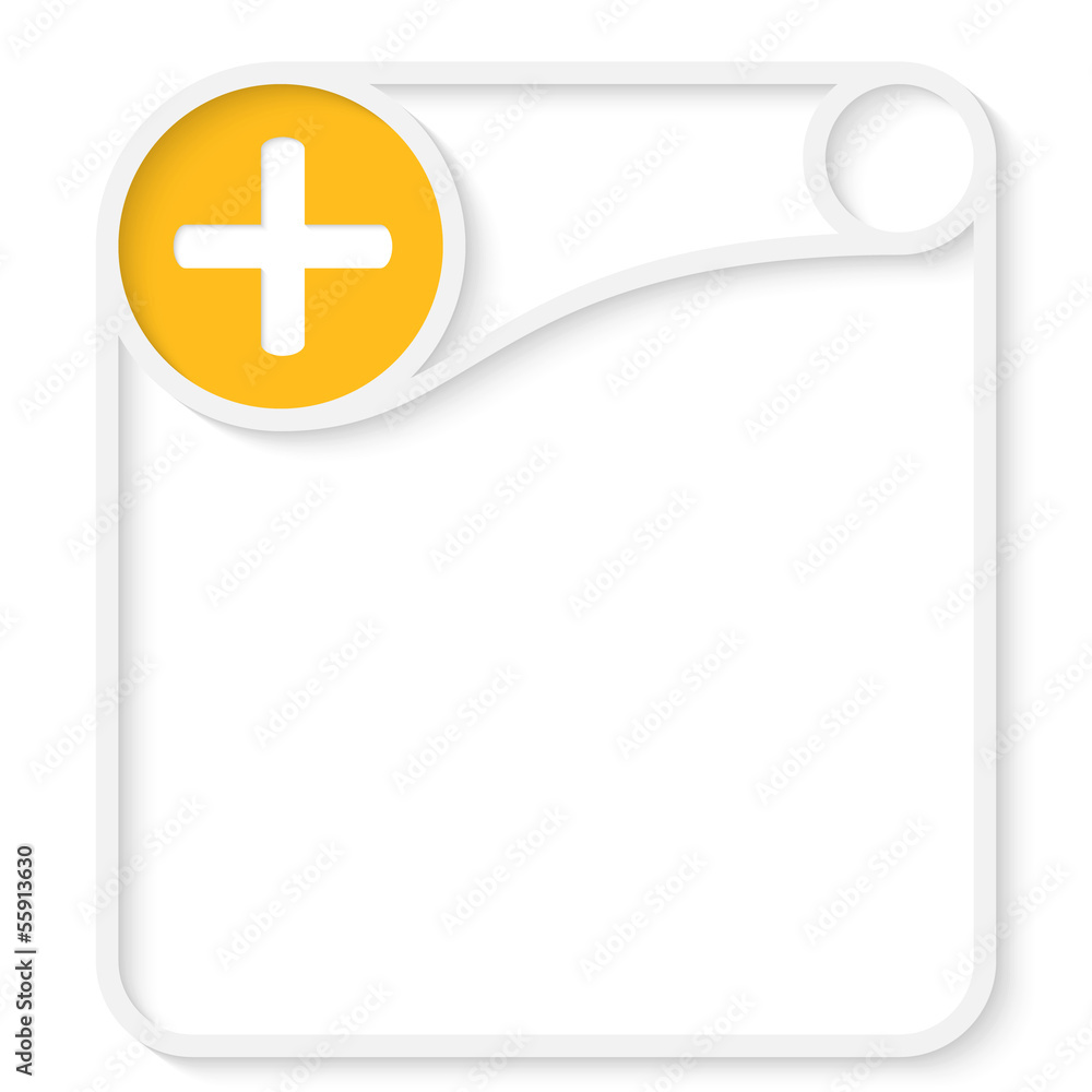 Poster gray abstract vector frame for text with plus sign