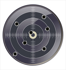 Target with bullet holes