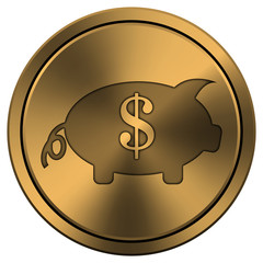 Shiny metallic copper-colored icon