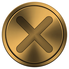 Obraz premium Shiny metallic copper-colored icon