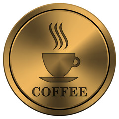 Shiny metallic copper-colored icon