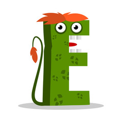 Letter E monster. Vectorial illustration - 55918206