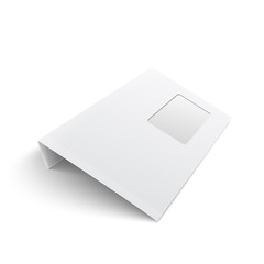 Blank envelope with window on white background.
