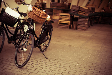 Fototapeta na wymiar Vintage bicycle with a basket