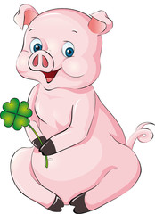 Schweinchen mit Kleeblatt