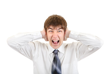 Angry Teenager with Closed Ears