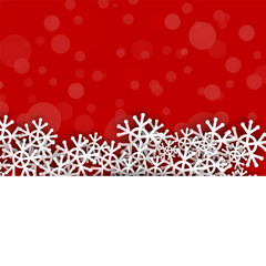 vector snowflakes with red background