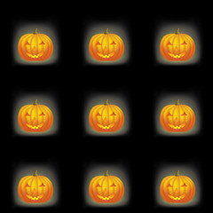 seamless halloween pattern with pumpkins