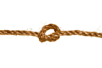 Collection set of ropes with knot isolated on white background