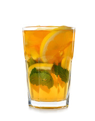 Tea with lemon and mint