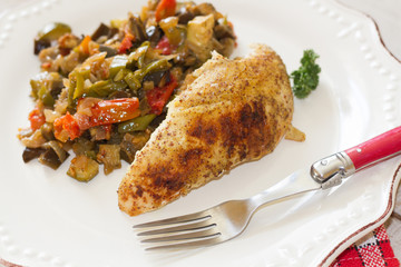 poulet et ratatouille