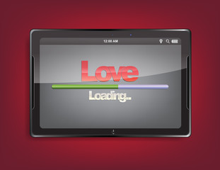 Tablet computer with loading bar