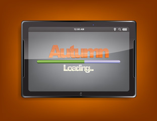 Tablet computer with loading bar