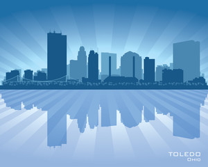 Toledo Ohio city skyline vector silhouette - obrazy, fototapety, plakaty