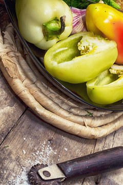 Bulgarian pepper-vegetarian meal