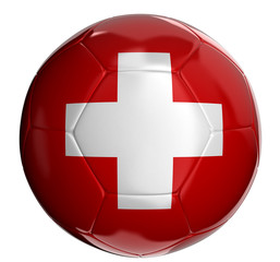 Soccer ball with Swiss flag