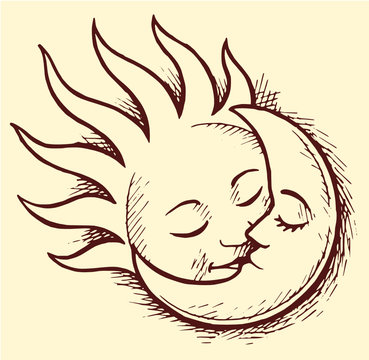 sole luna bacio