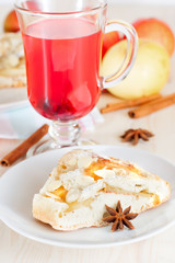 Portion of apple pie