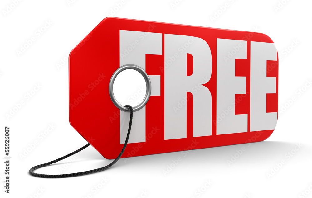 Poster label with free (clipping path included)