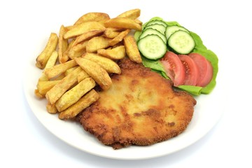 kotlet schabowy z frytkami