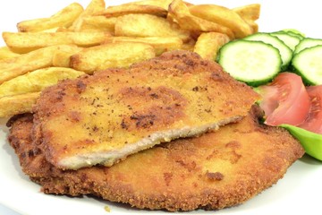 kotlet schabowy z frytkami
