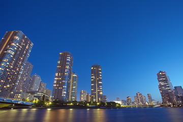 Fototapeta na wymiar Tokyo skyline by night